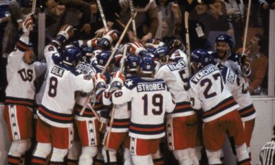 Usa Ice Hockey Team Celebrating Victory