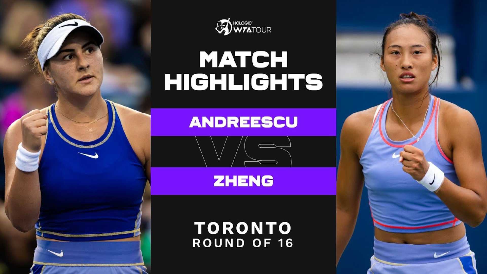 Zheng Qinwen Bianca Andreescu Tennis Match