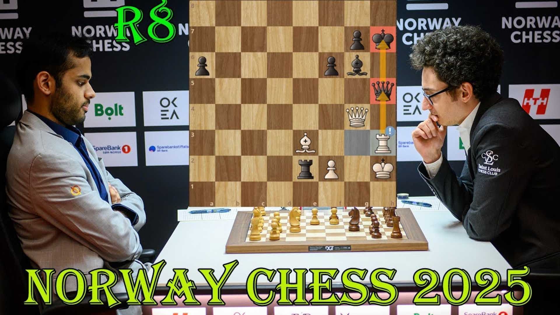 Arjun Erigaisi Fabiano Caruana Norway Chess