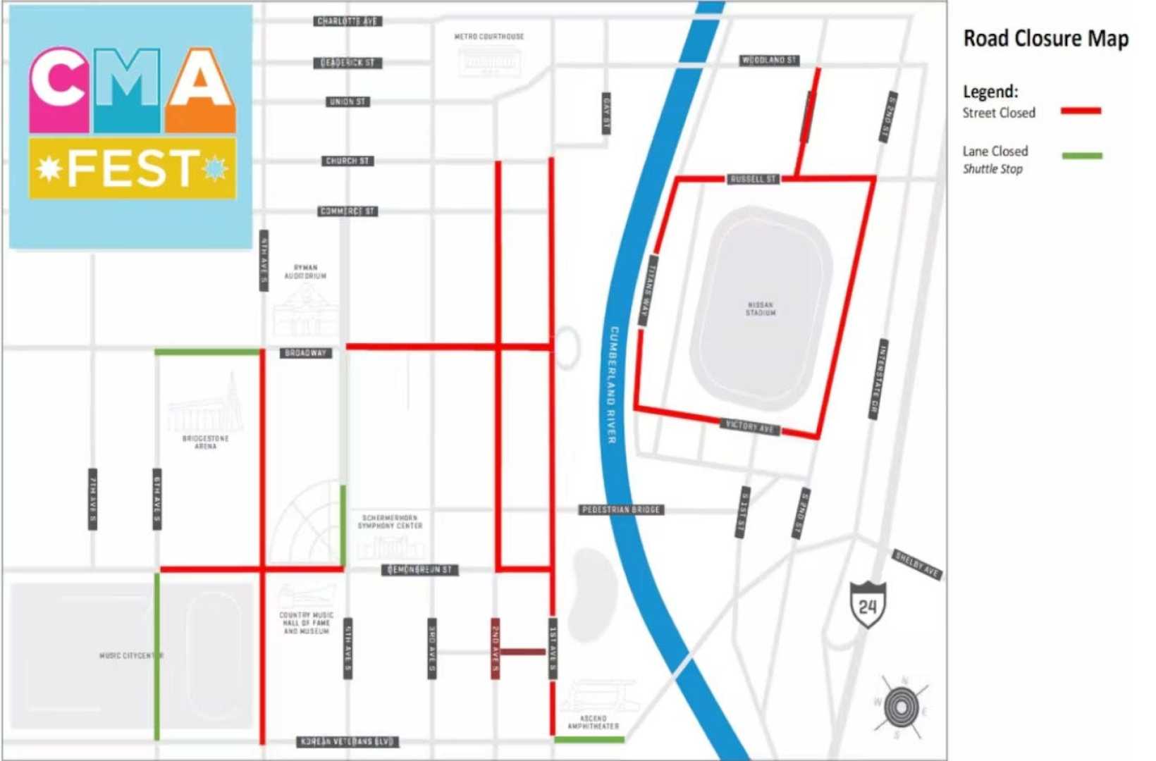 Cma Fest Road Closures Nashville