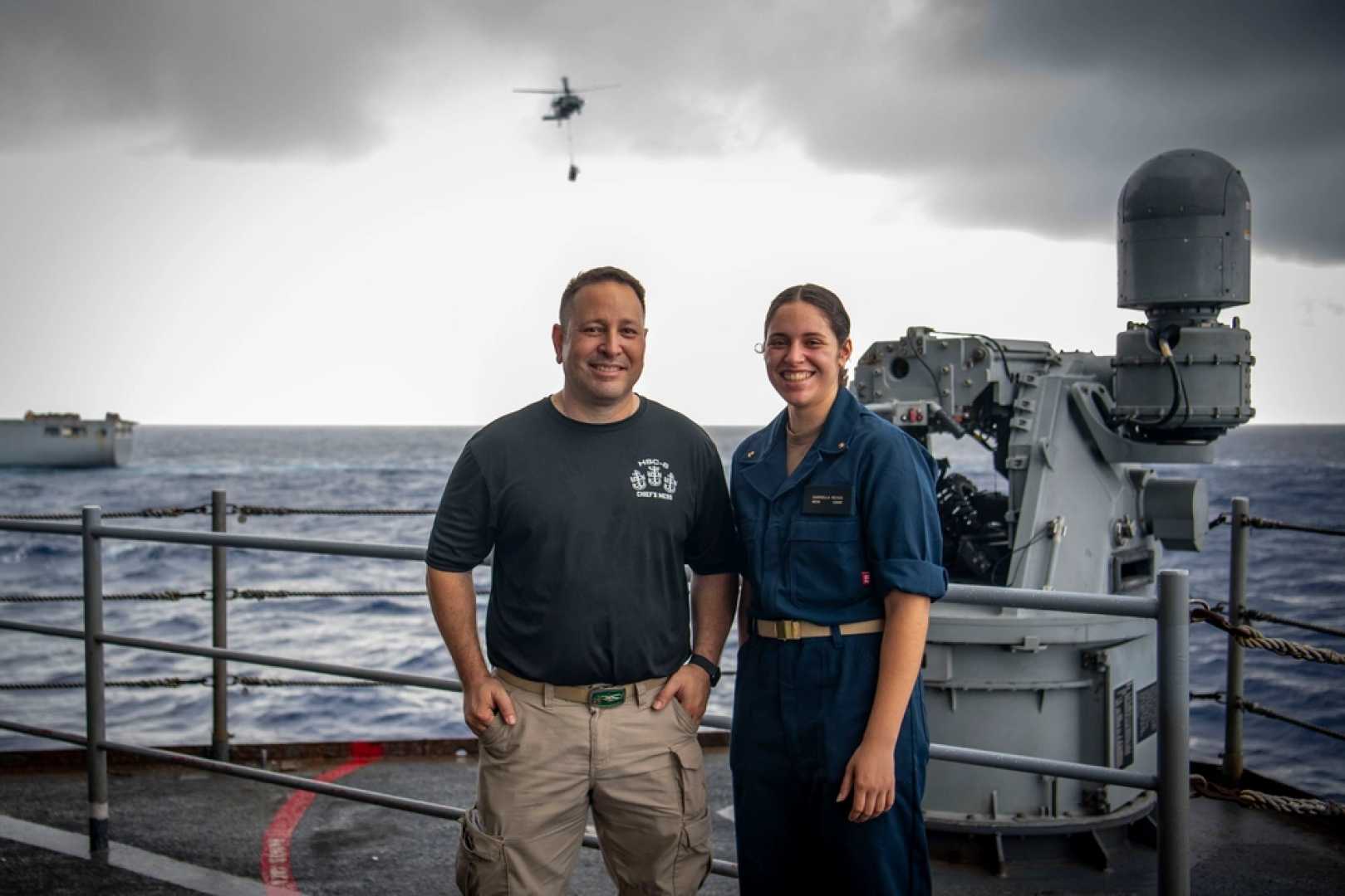 Dan Reyes And Daughter Uss Nimitz