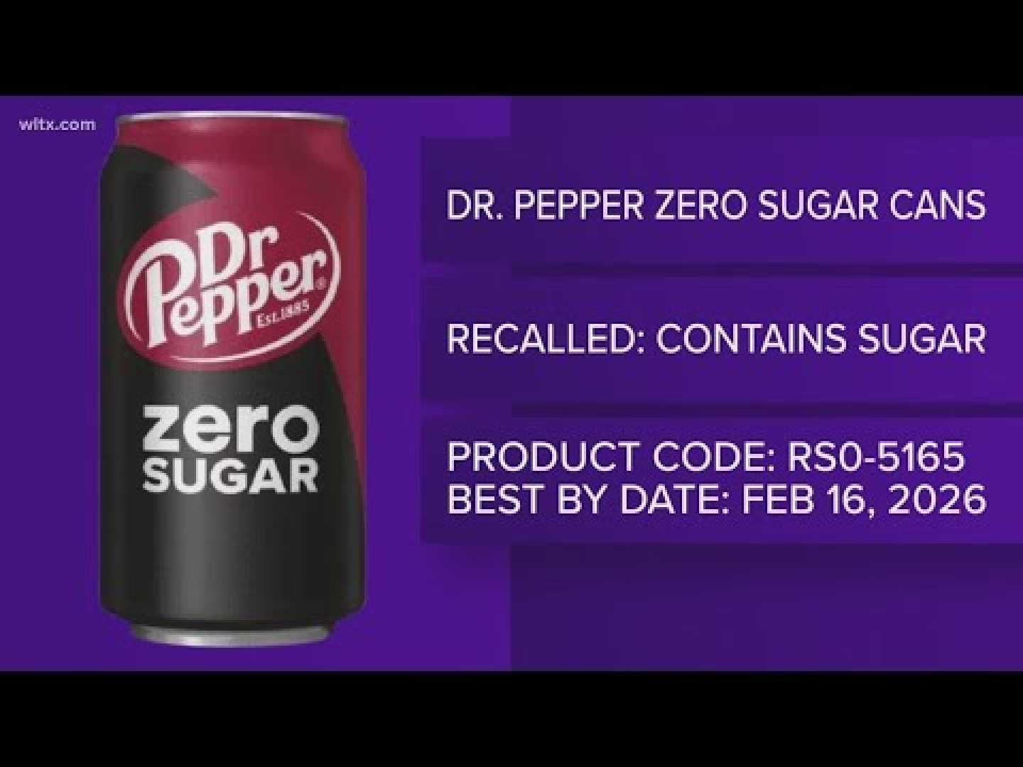 Dr Pepper Zero Sugar Soda Recall