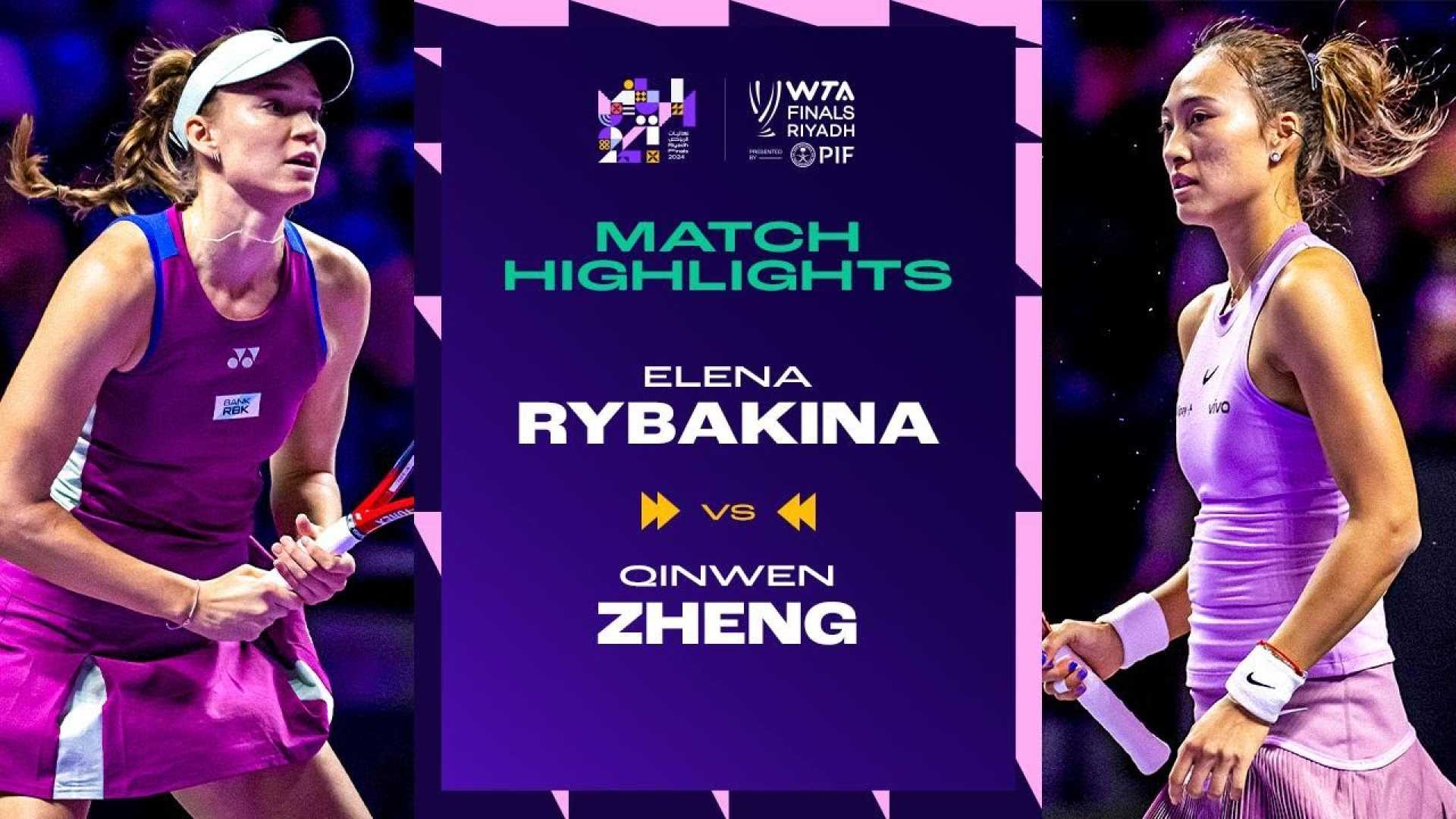Elena Rybakina Qinwen Zheng Tennis Match