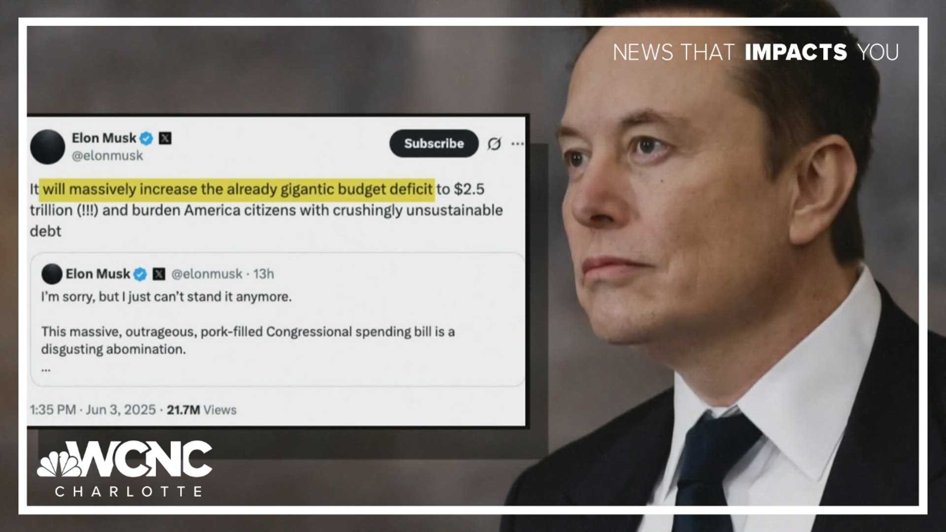 Elon Musk Warns Congress Spending Bill