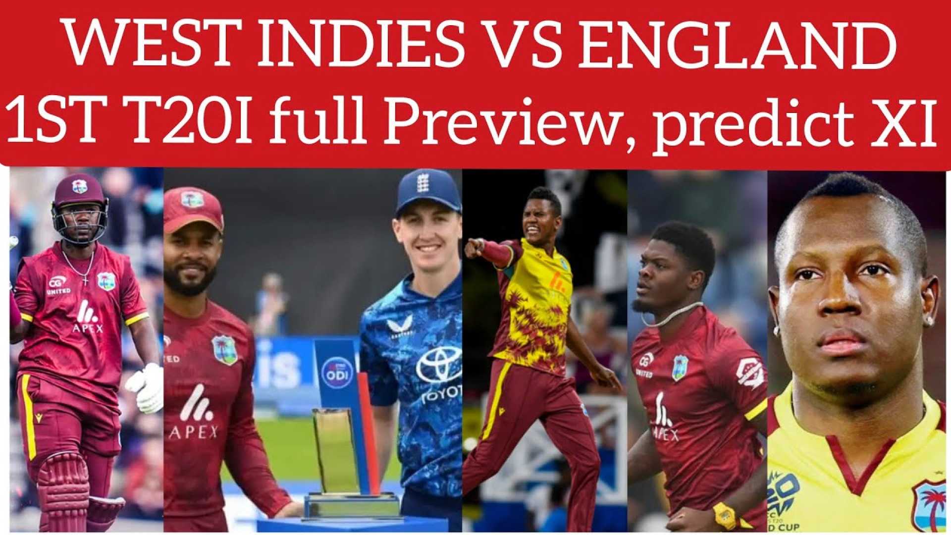England Vs West Indies T20i Cricket 2025
