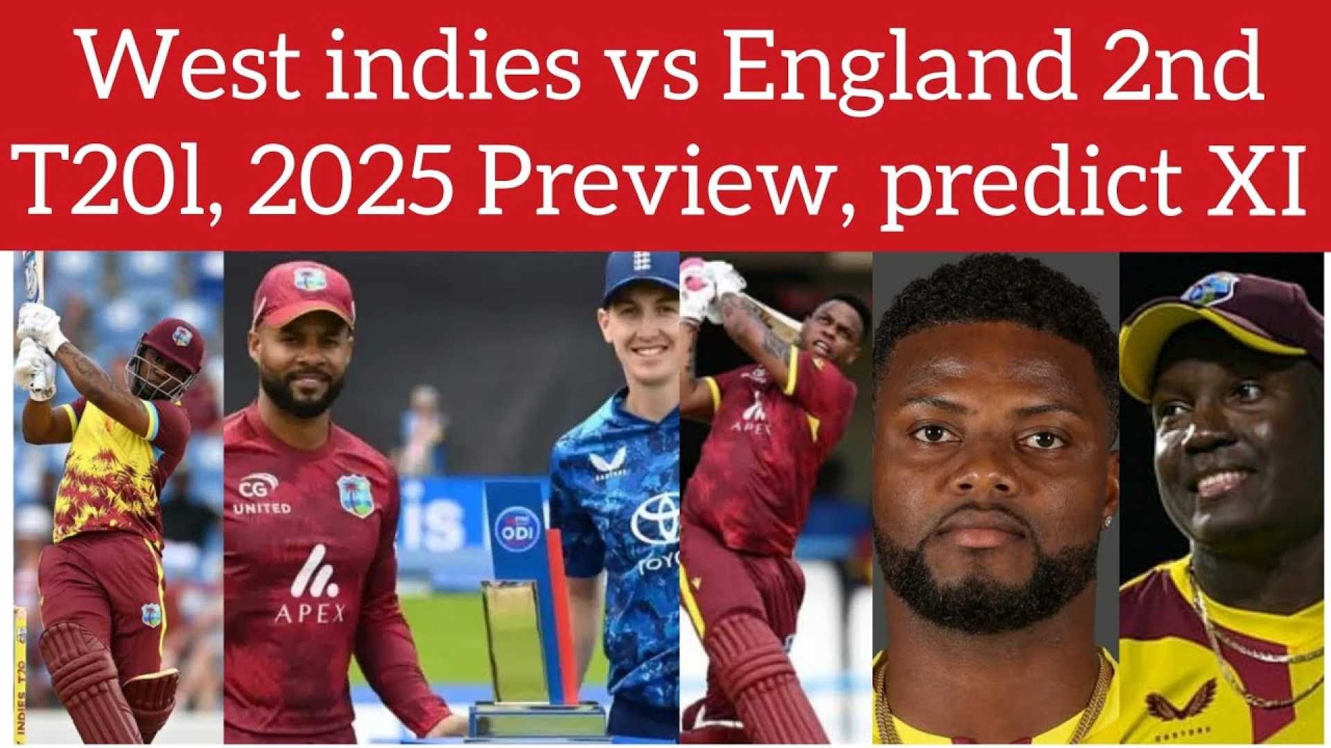 England West Indies 2nd T20i 2025