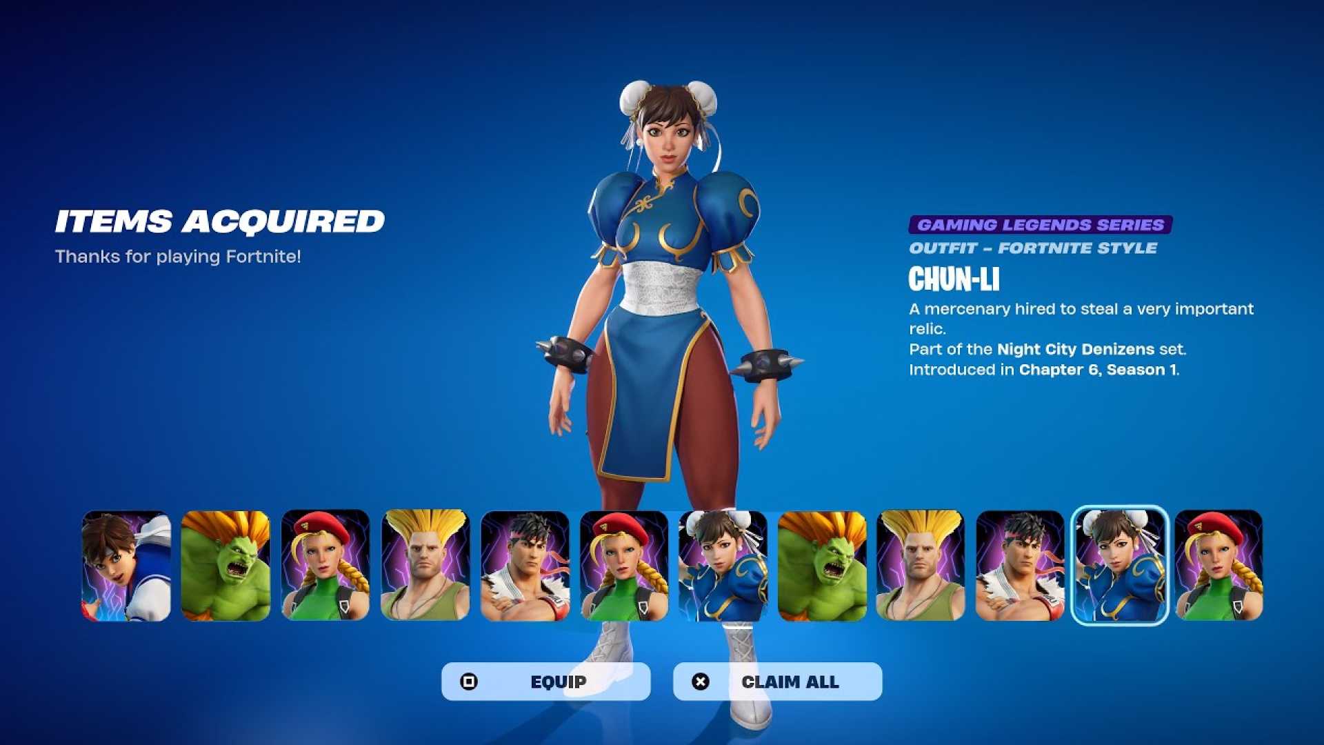 Fortnite Chun Li Character Skin