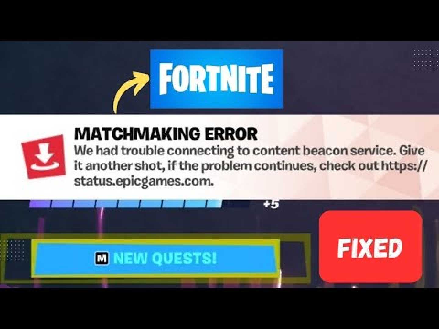 Fortnite Matchmaking Error Black Screen