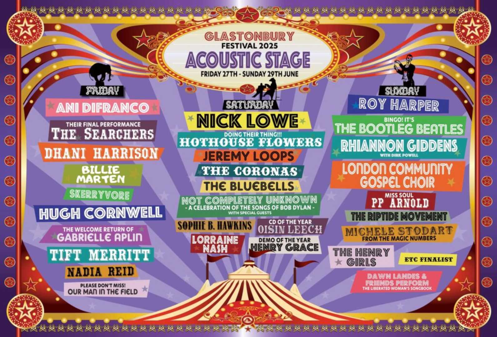 Glastonbury Festival 2025 Performers Lineup
