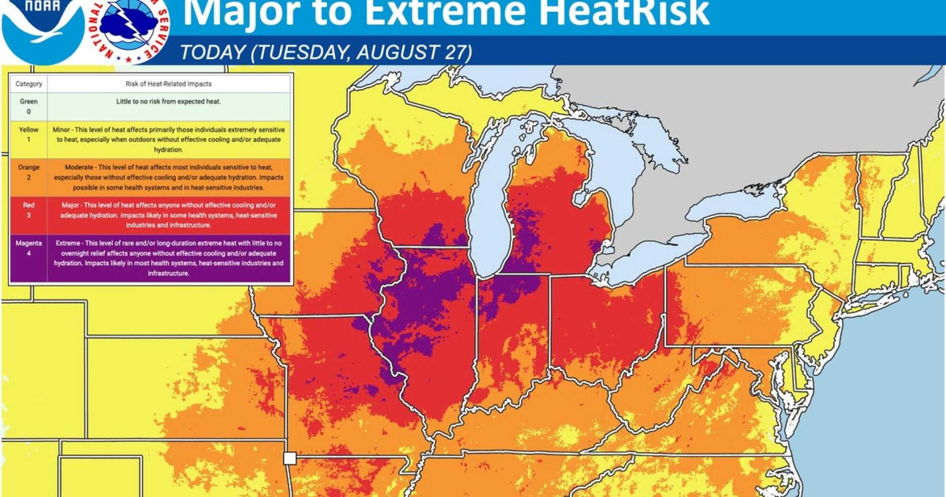 Heat Wave Midwest East Coast Summer 2023