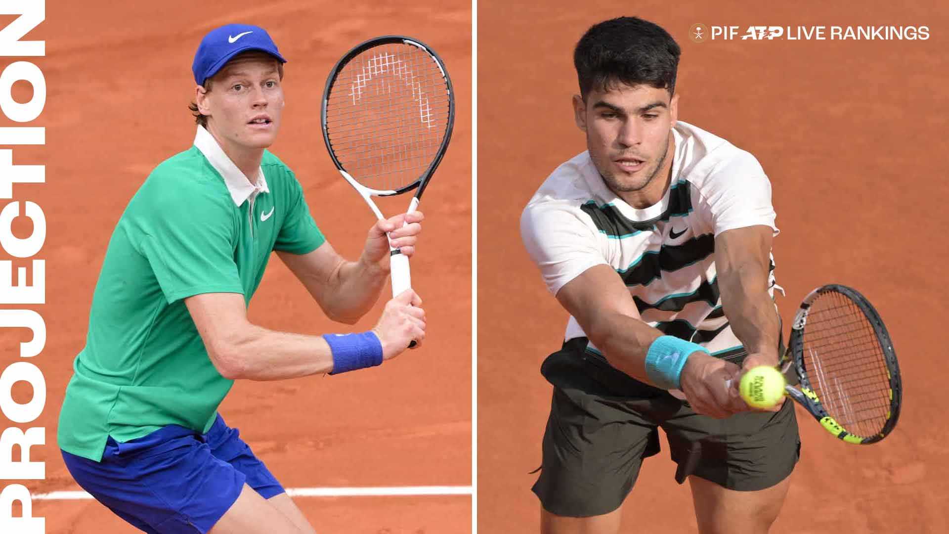 Jannik Sinner Carlos Alcaraz Tennis Rankings