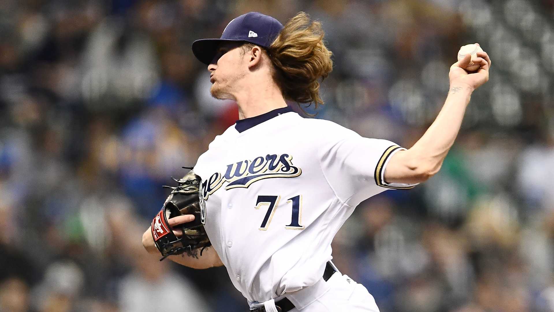 Josh Hader Pitching In Baseball Game
