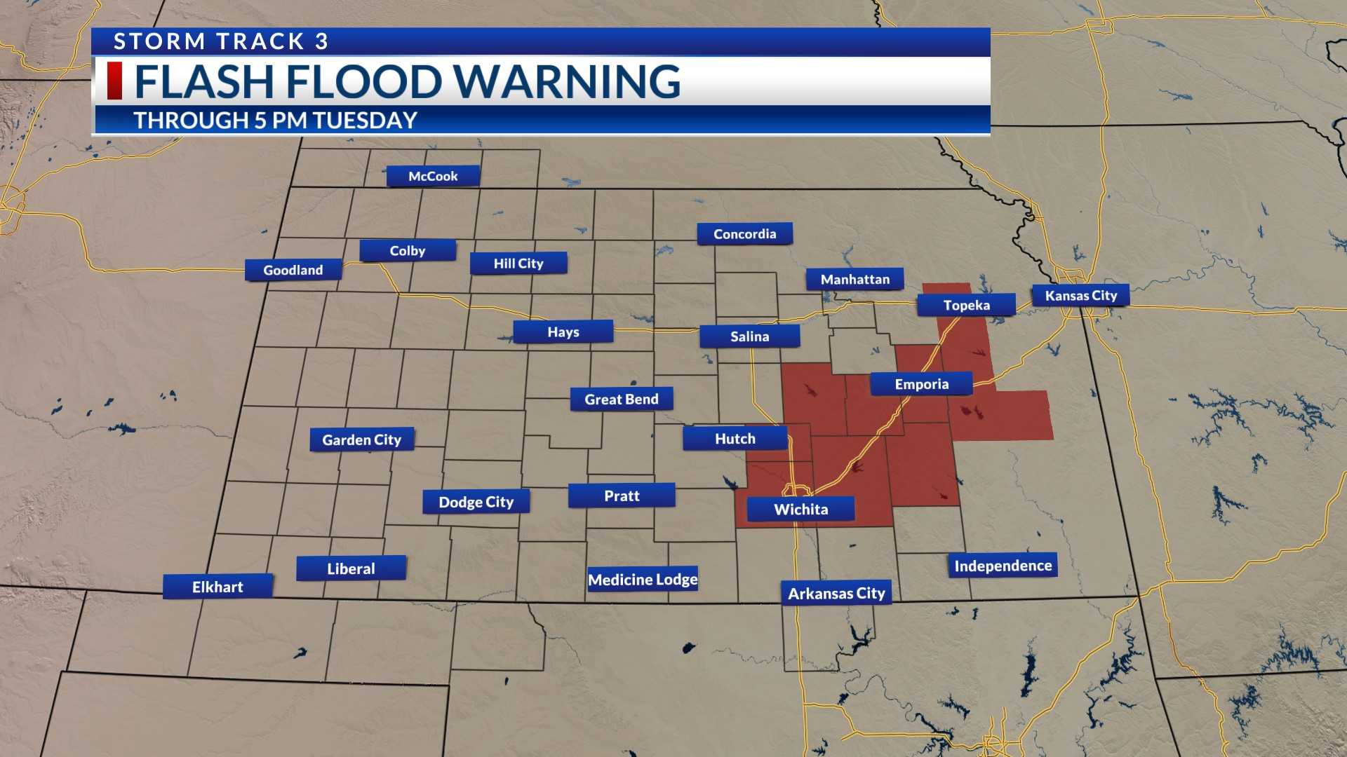 Kansas Flood Warning Heavy Rain