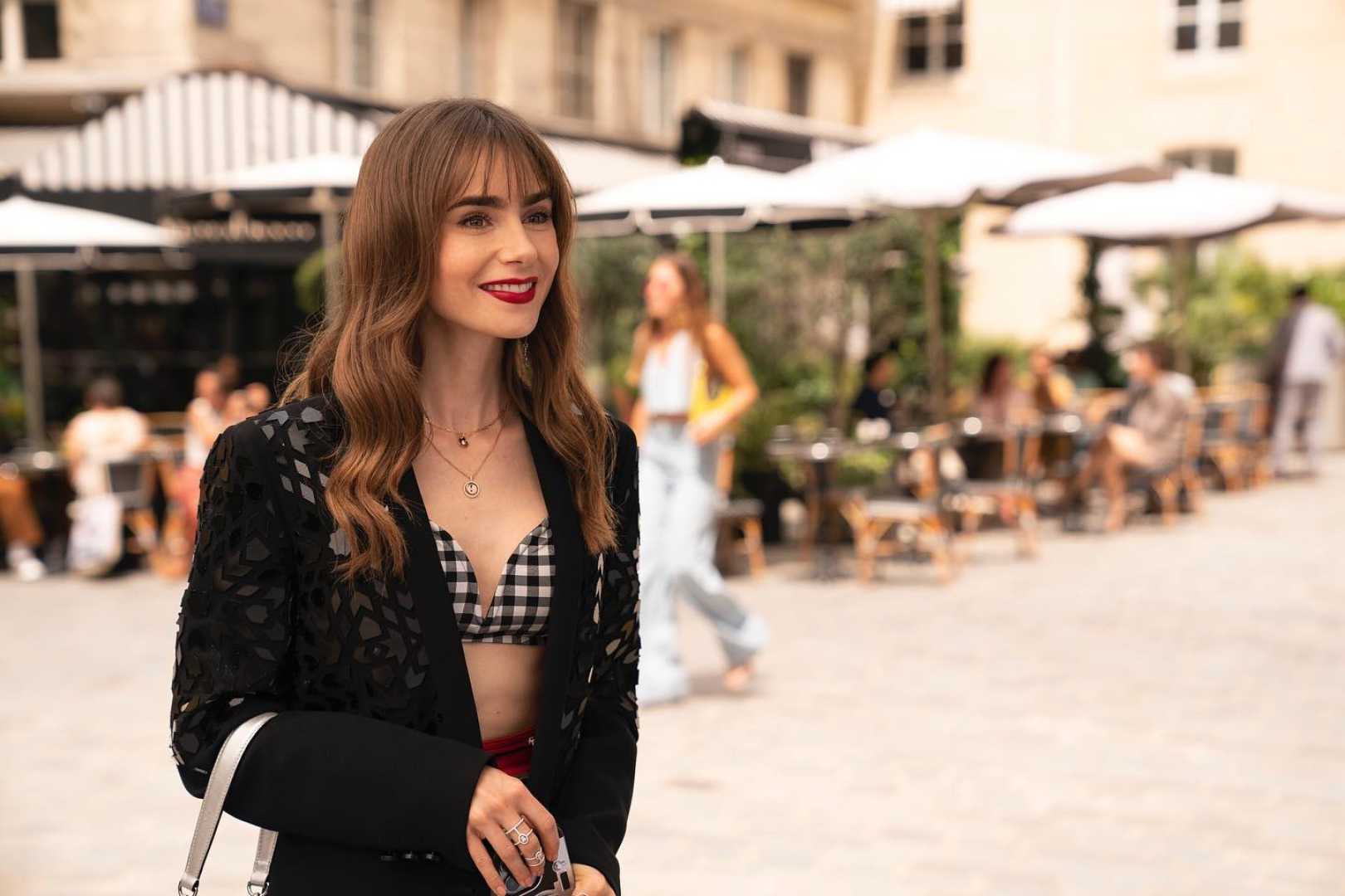 Lily Collins Filming Emily In Paris