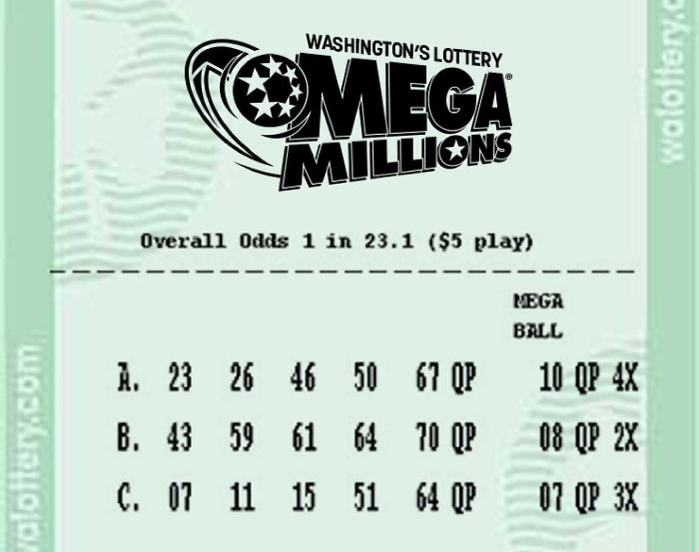 Mega Millions Lottery Ticket Winning Numbers