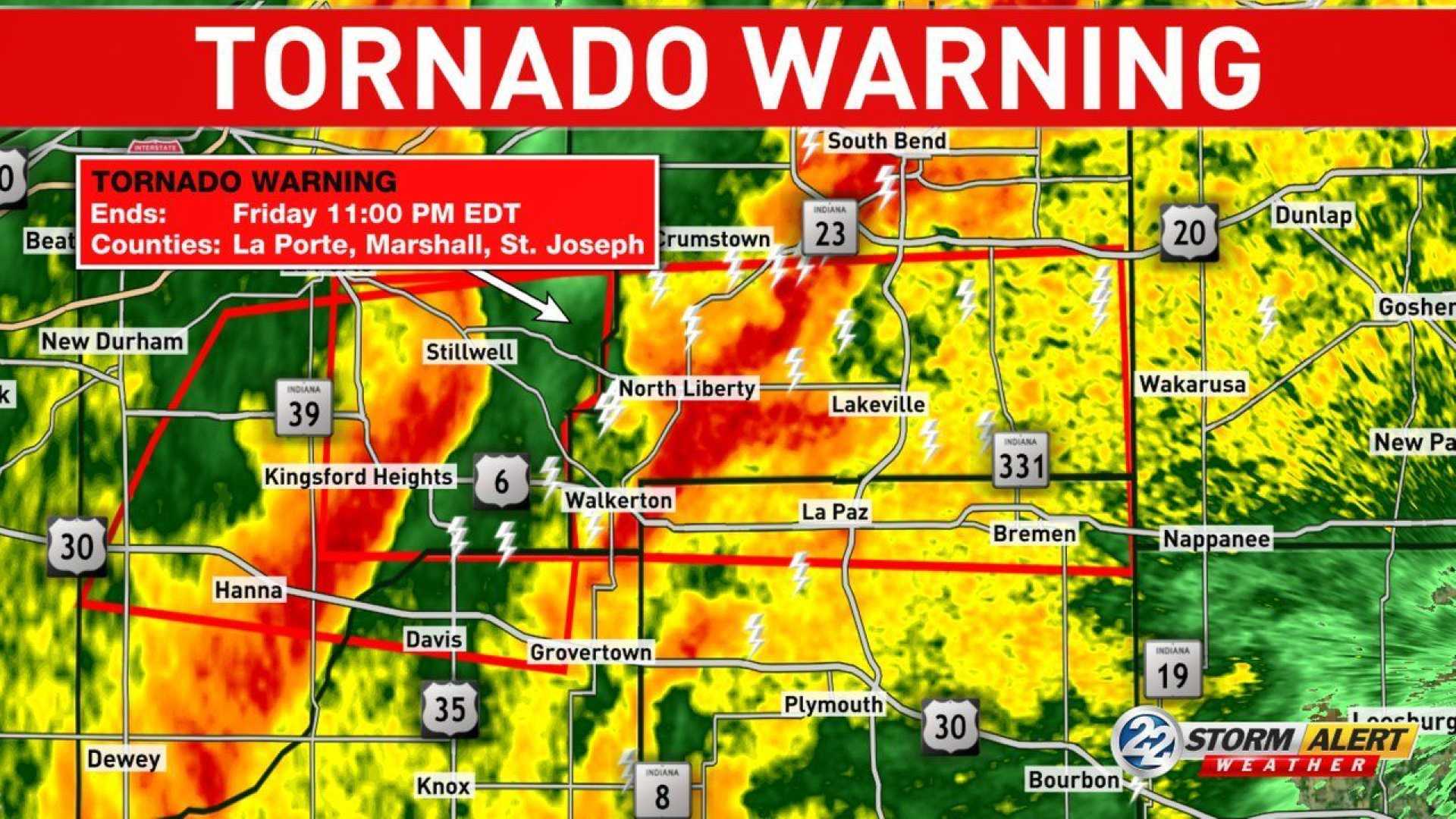 Michiana Tornado Watch Weather Alert