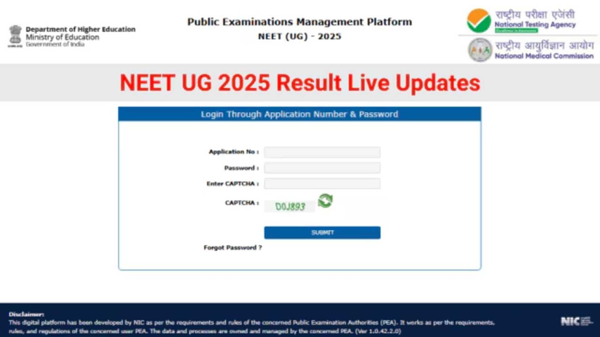 Neet Ug 2025 Exam Results