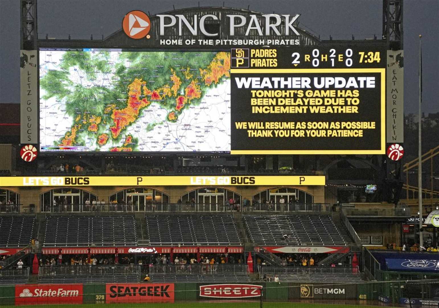 Pittsburgh Pirates Game Rain Delay