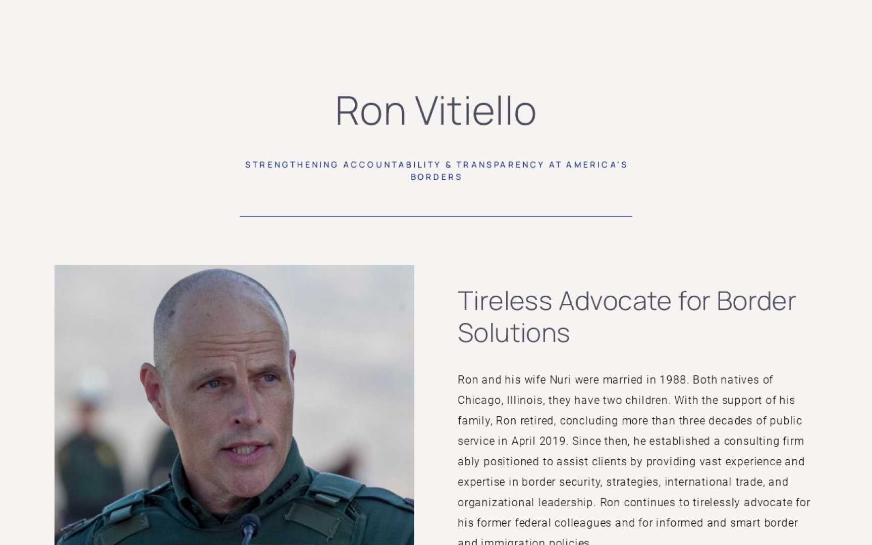 Ron Vitiello Immigration Policies