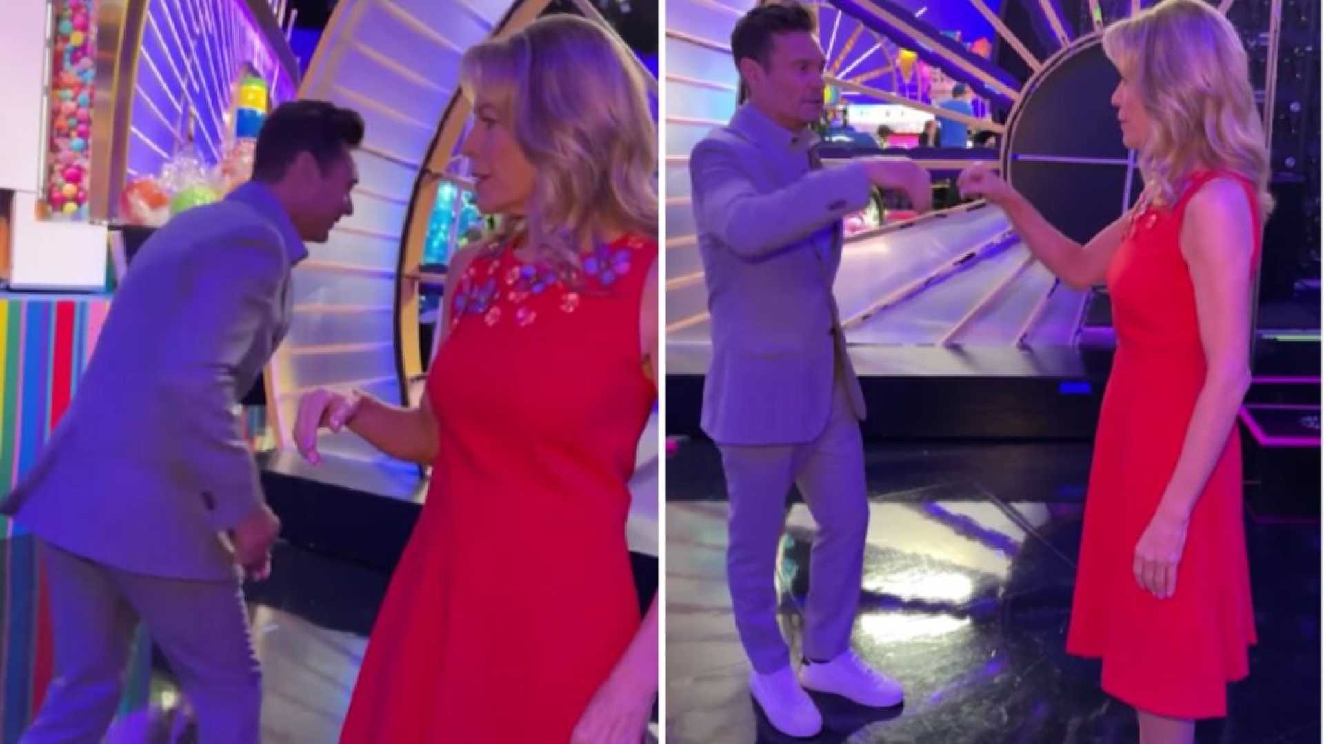 Ryan Seacrest Vanna White Wheel Of Fortune Handshake