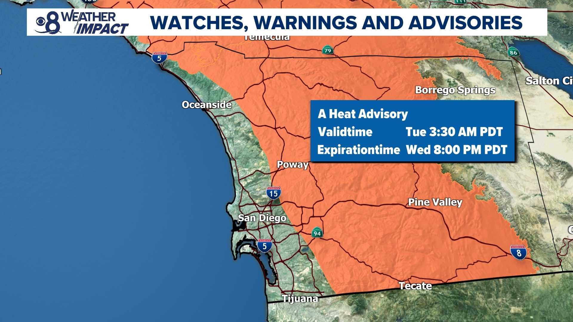 San Diego County Heat Advisory