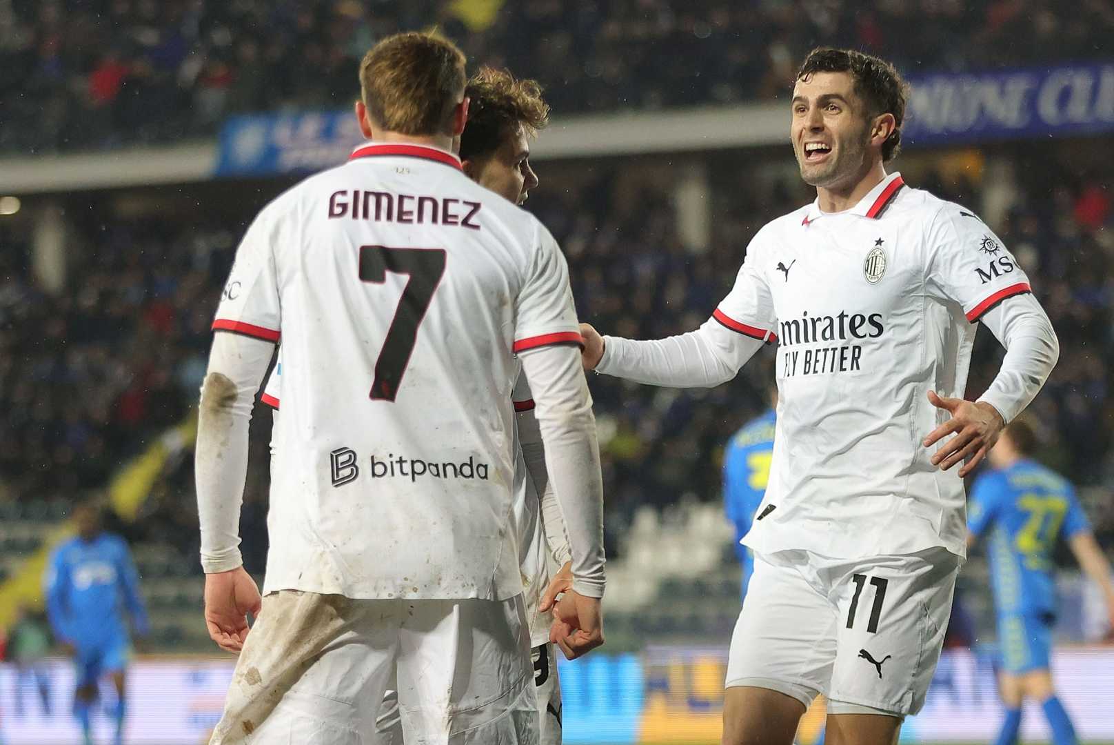 Santiago Gimenez Christian Pulisic Ac Milan Soccer