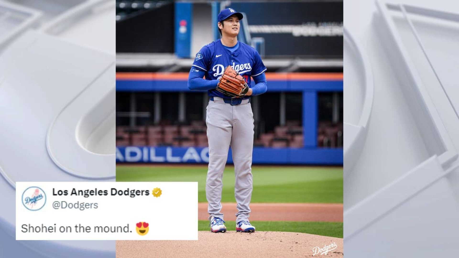 Shohei Ohtani Pitching In Dodgers Uniform