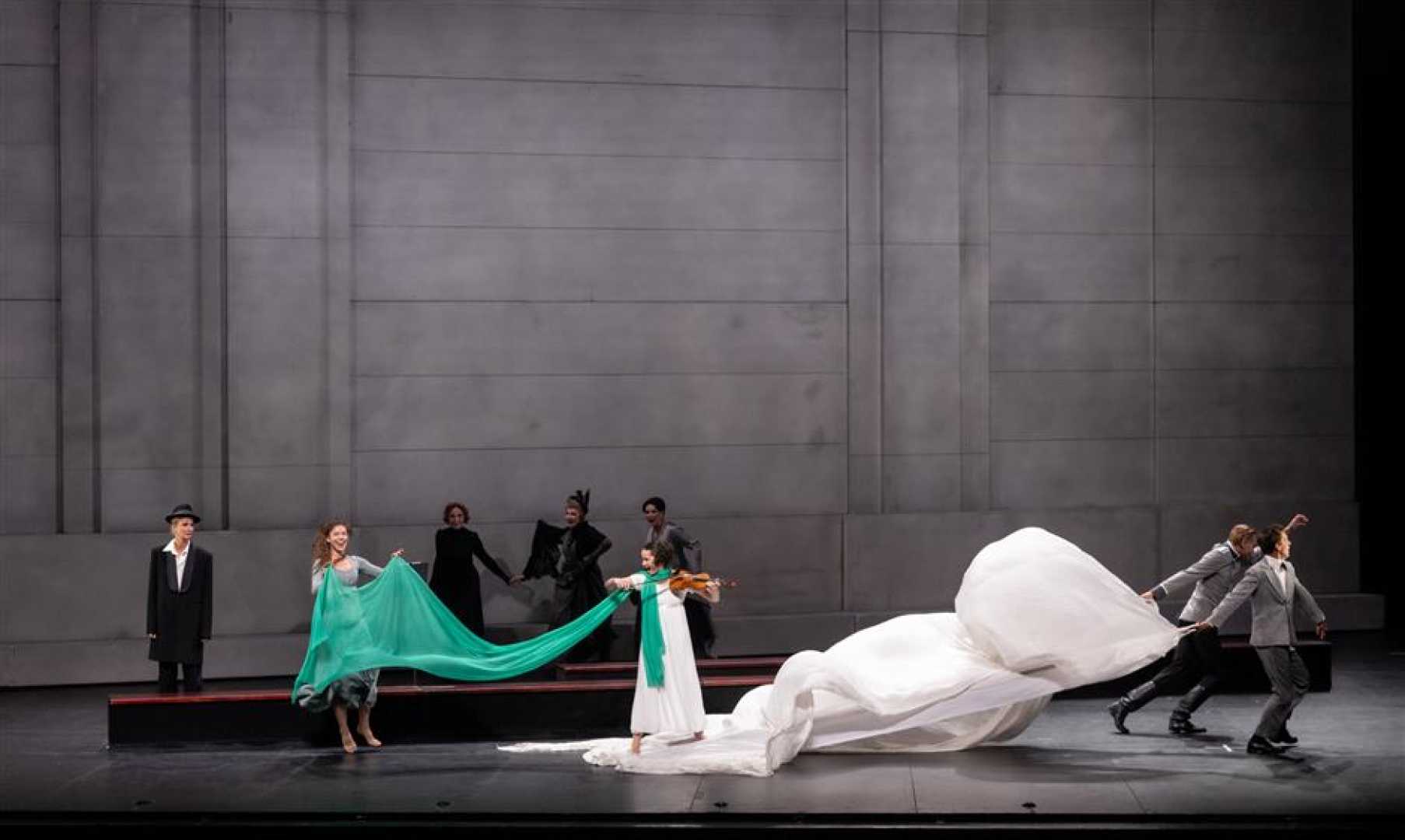 Students Performing War And Peace Play
