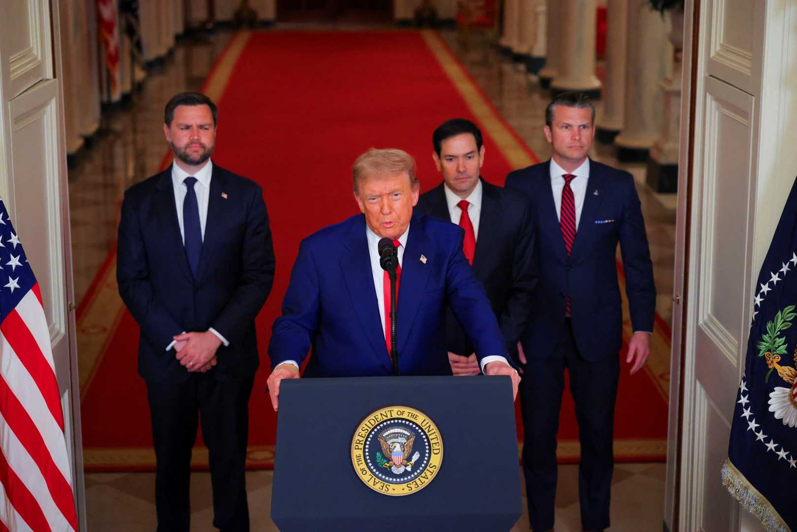 Trump Speaks At White House After Iran Strikes