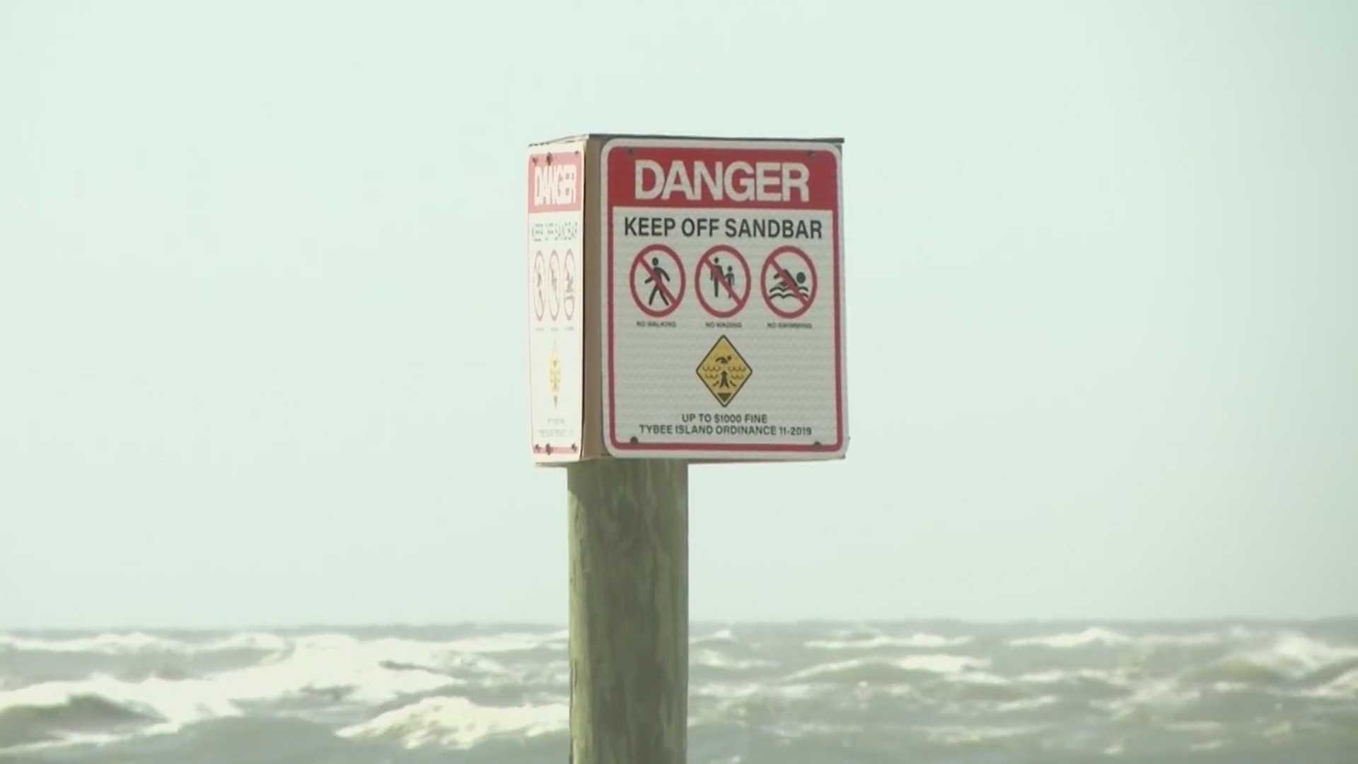 Tybee Island South End Sand Bar Warning