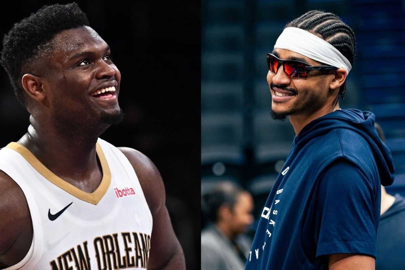 Zion Williamson And Jordan Poole In Action