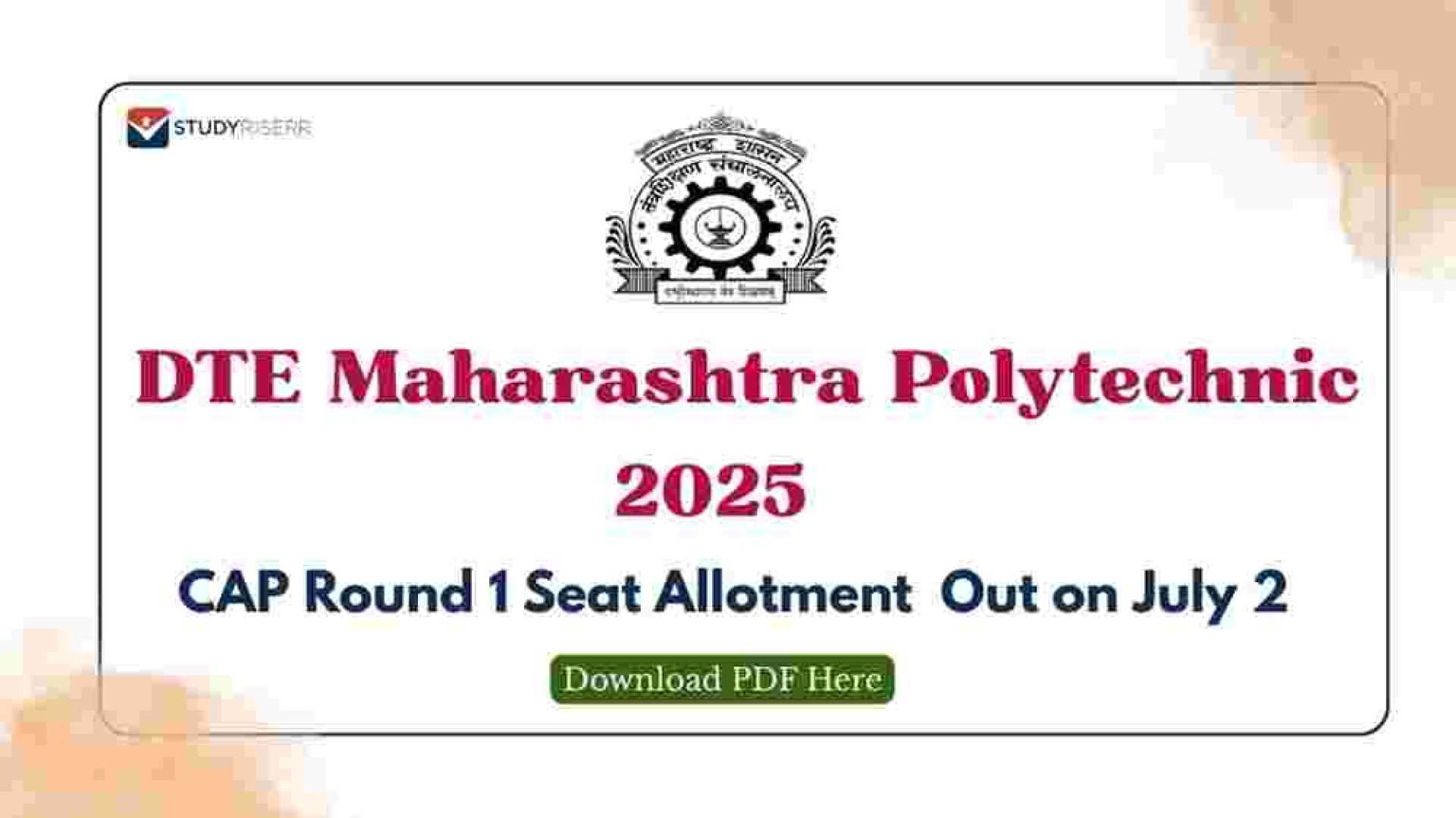Dte Maharashtra Polytechnic Seat Allotment