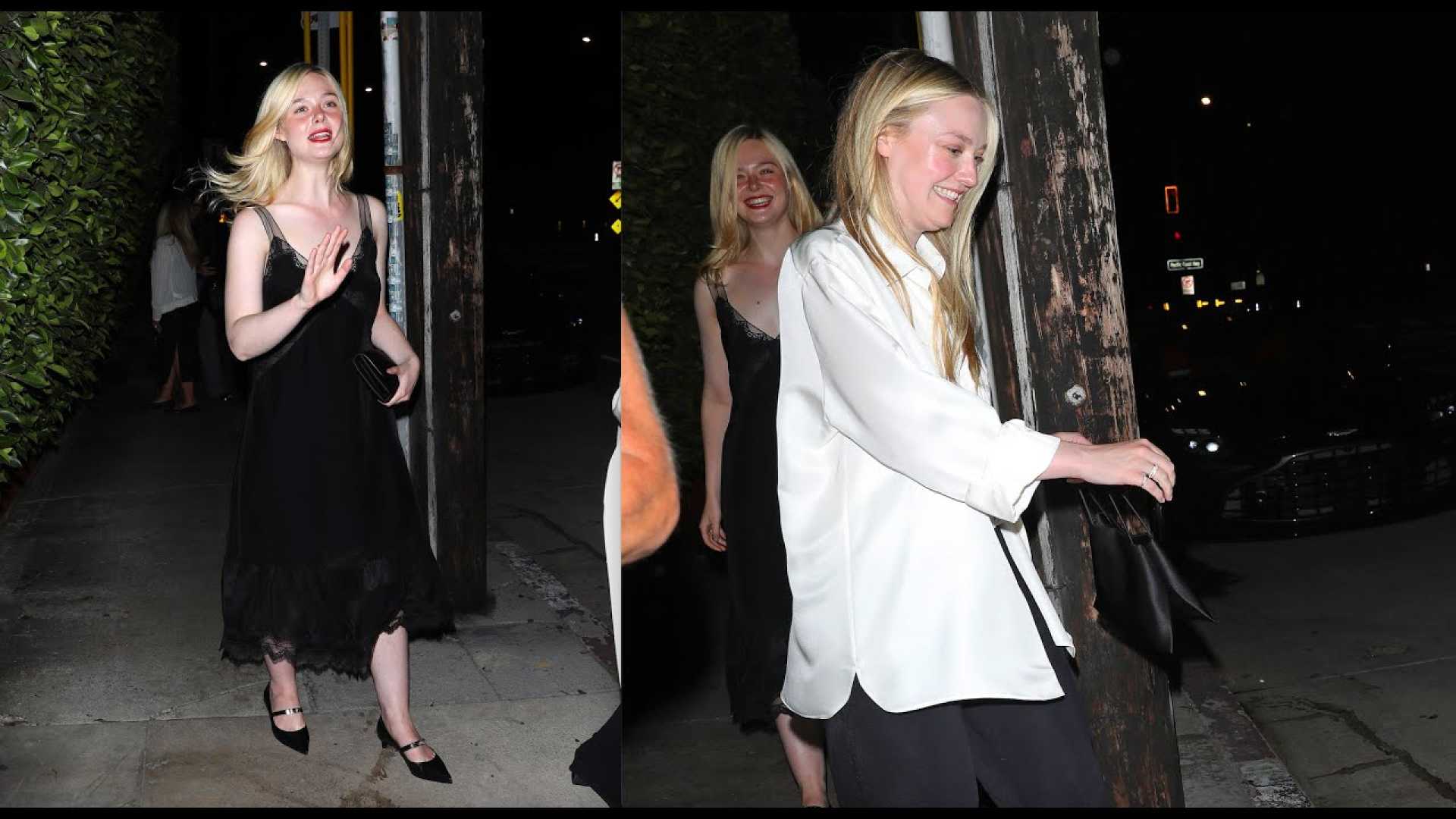 Elle Dakota Fanning Restaurant Dinner Fashion
