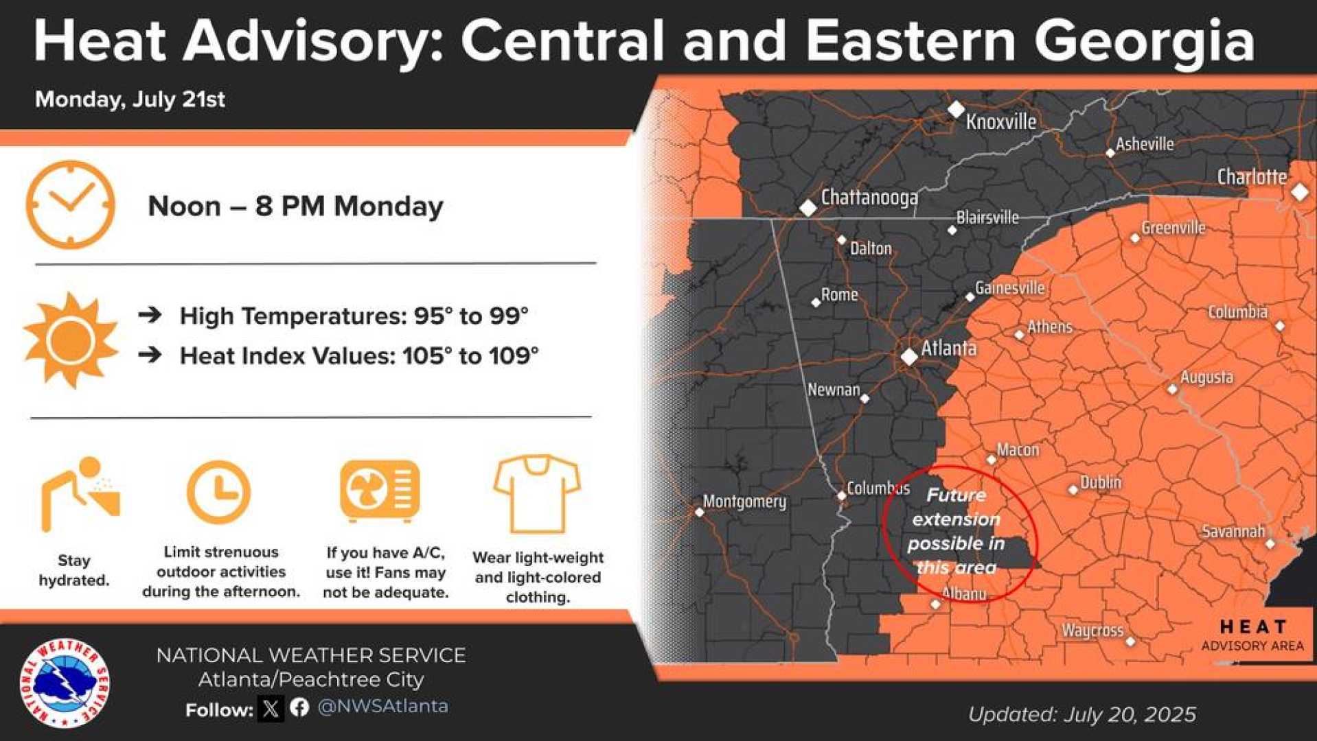 Georgia Heat Advisory July 2025