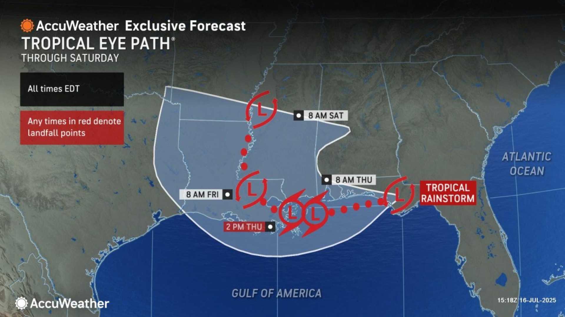 Gulf Coast Tropical Downpours Forecast