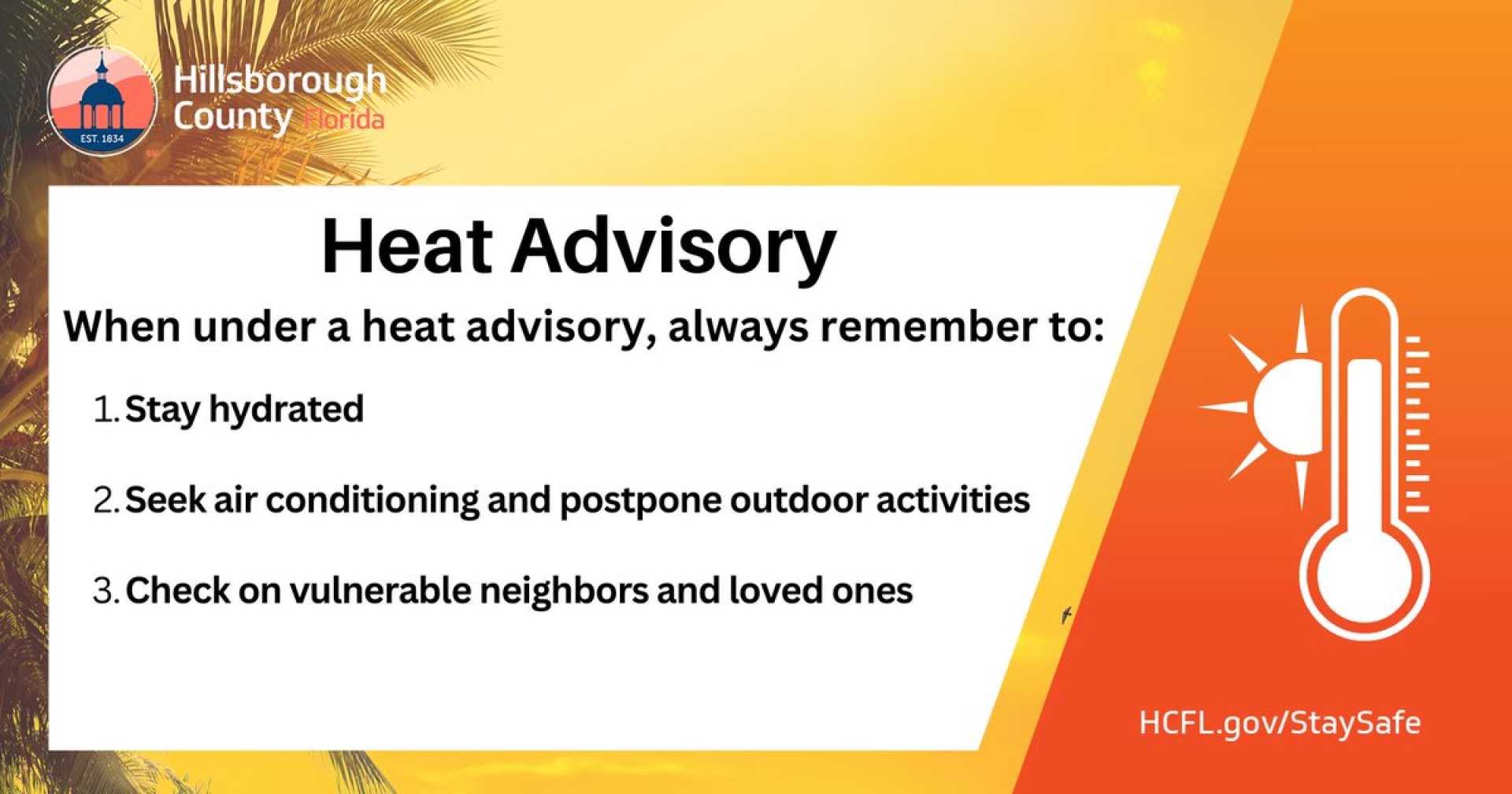 Hillsborough County Heat Advisory