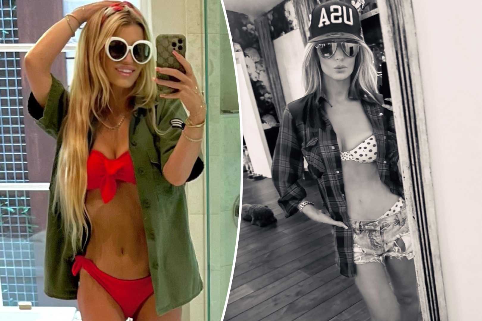 Jessica Simpson Red Bikini Fourth Of July