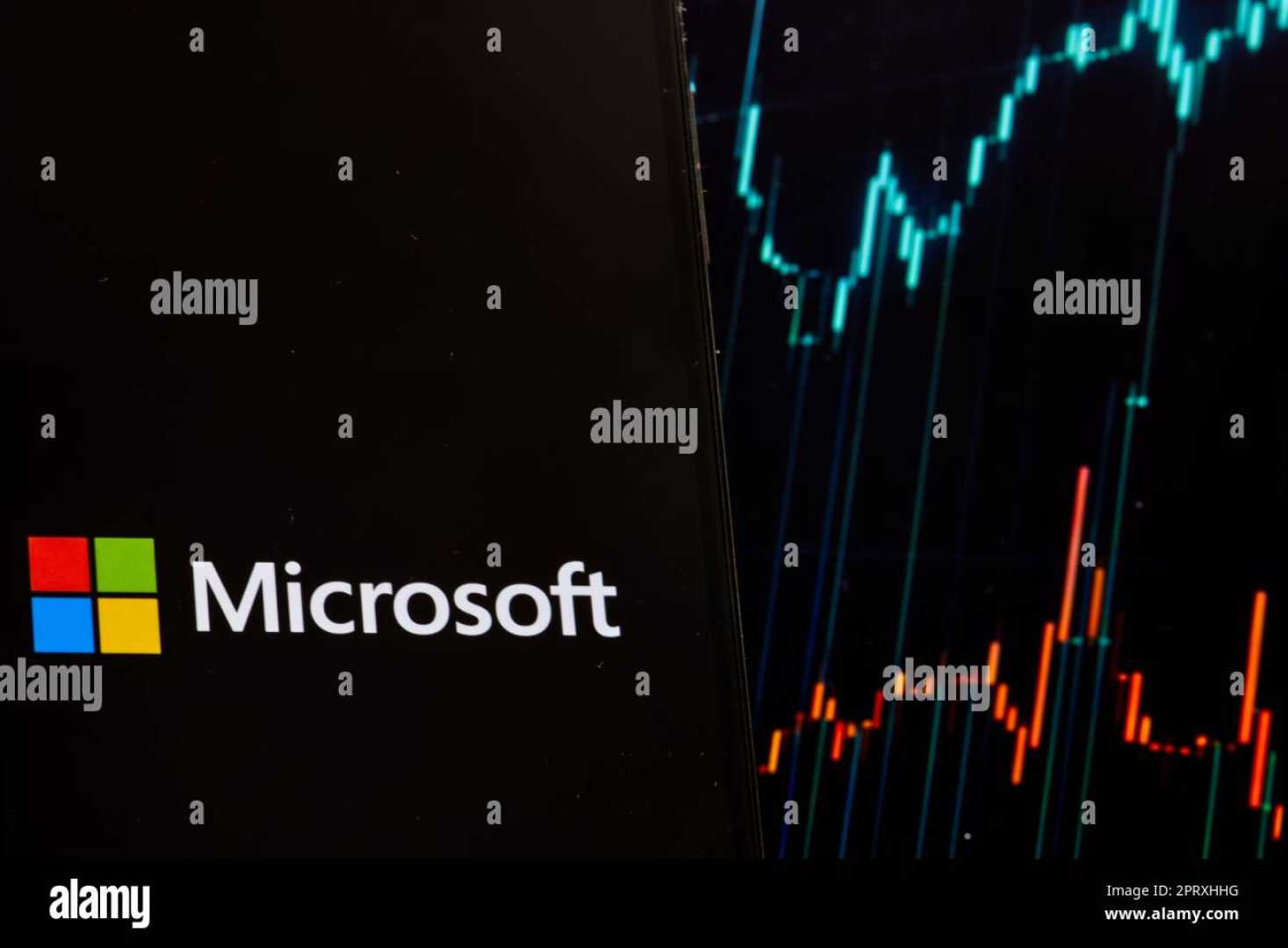 Microsoft Logo And Stock Market