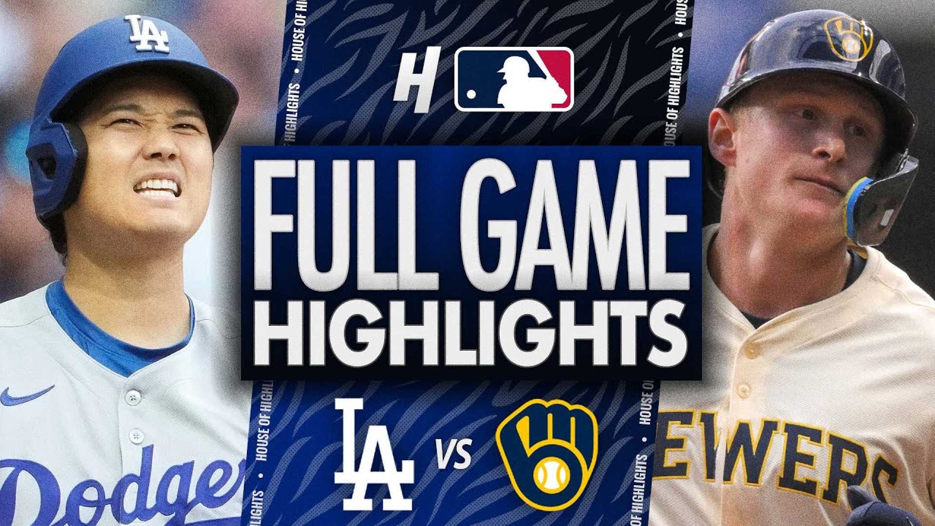 Milwaukee Brewers Vs Los Angeles Dodgers Game Highlights