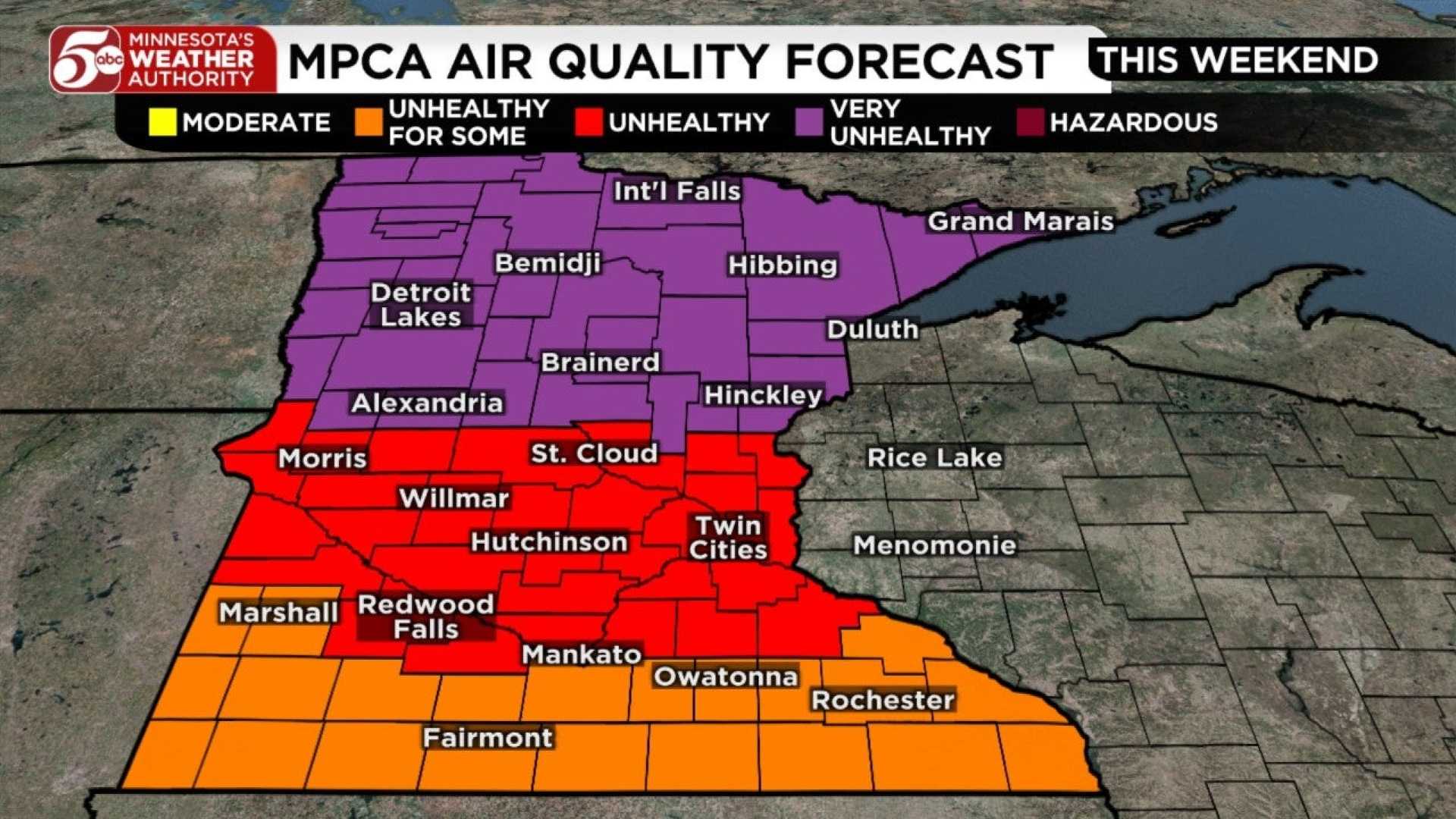 Minnesota Air Quality Alert Wildfire Smoke