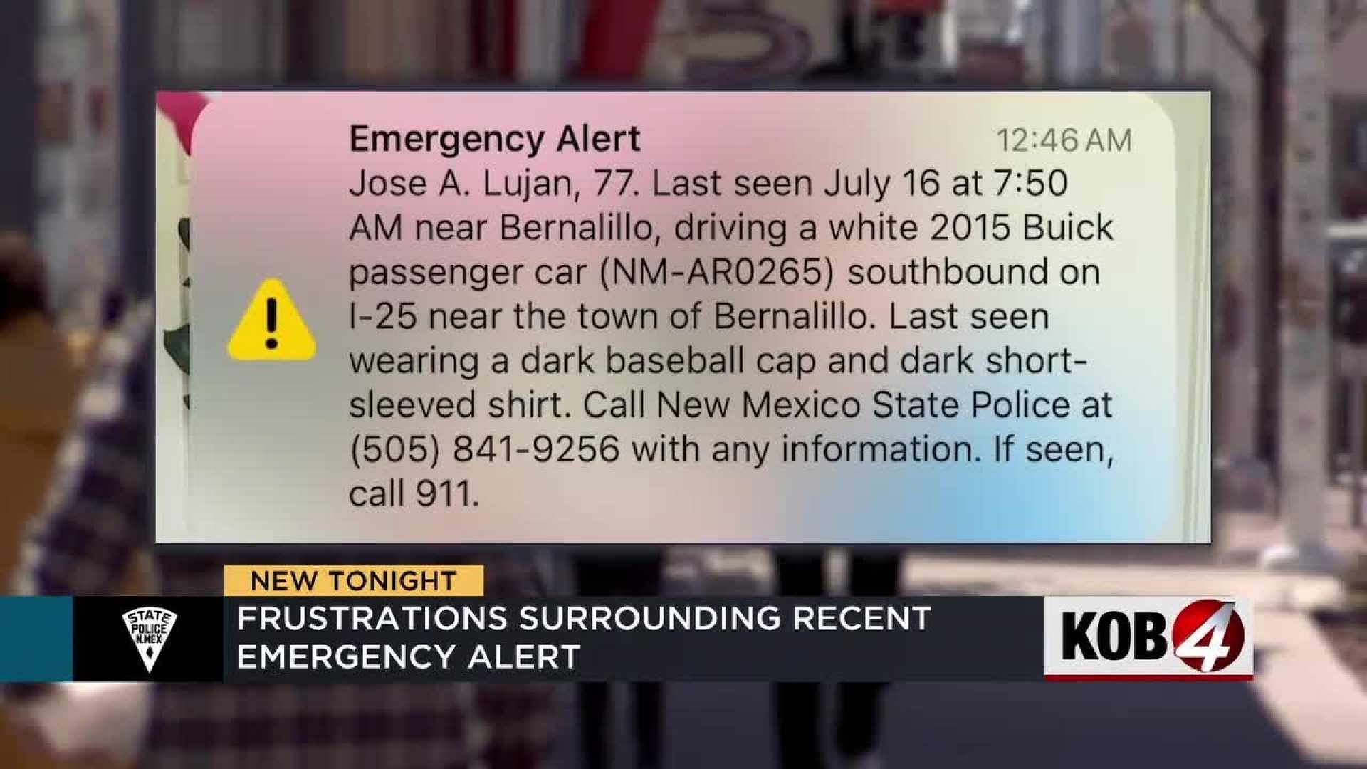 New Mexico Emergency Alert Missing Man