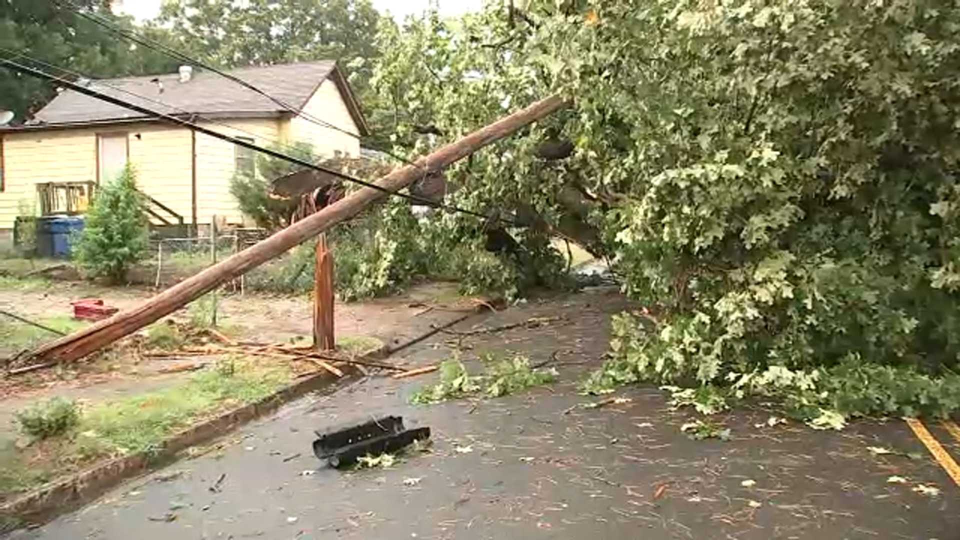 North Carolina Thunderstorms Damage Trees Power Lines
