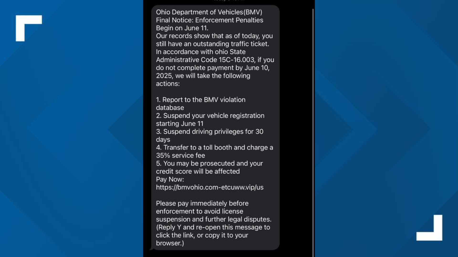 Ohio Bmv Texting Scam Alerts