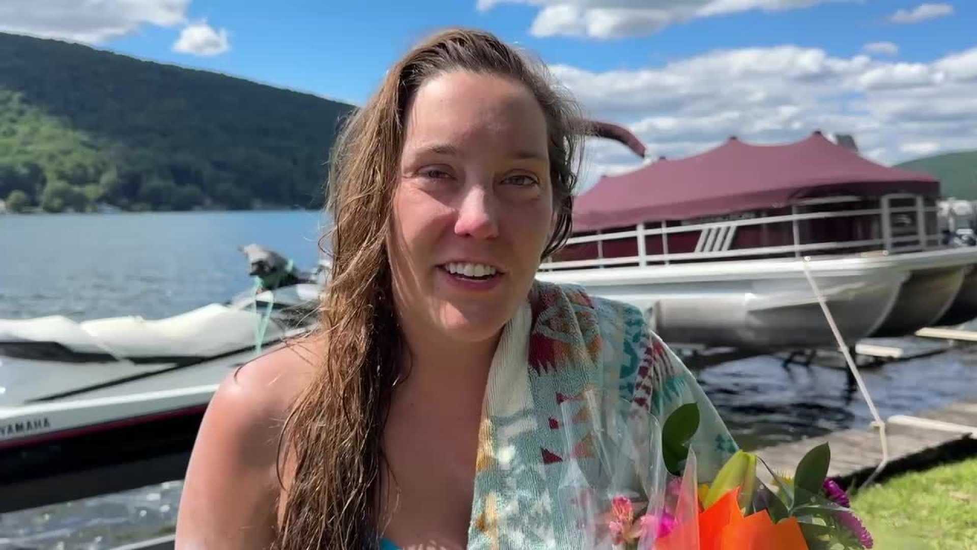 Rachael Dewitt Swimming Skaneateles Lake