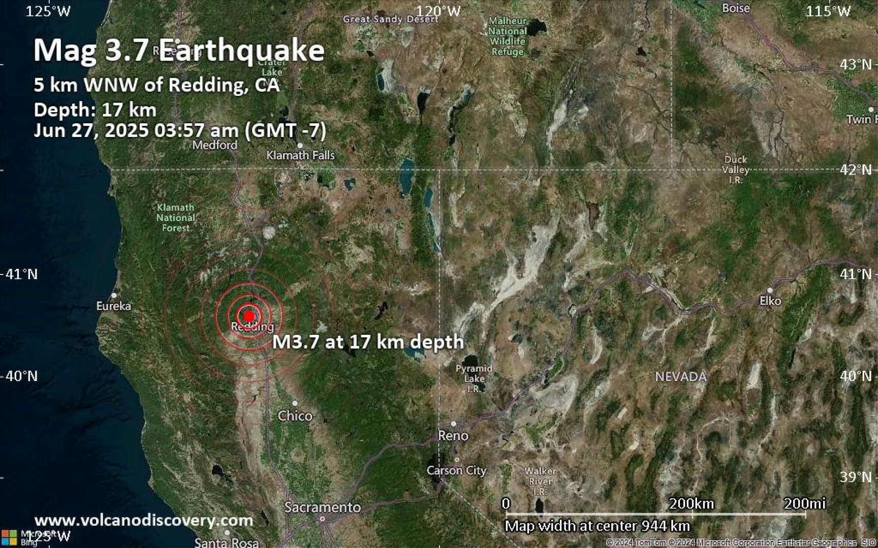 Redding California Earthquake June 27 2025