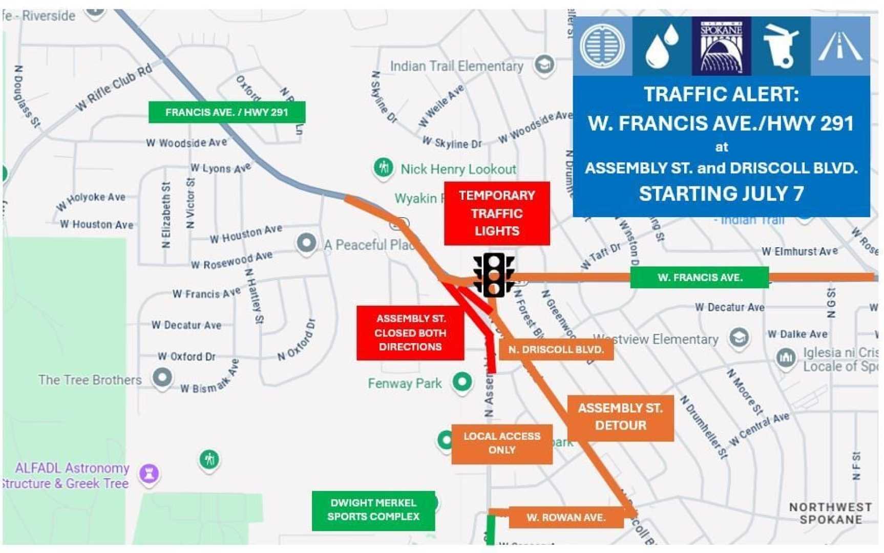 Spokane Traffic Construction July 2025