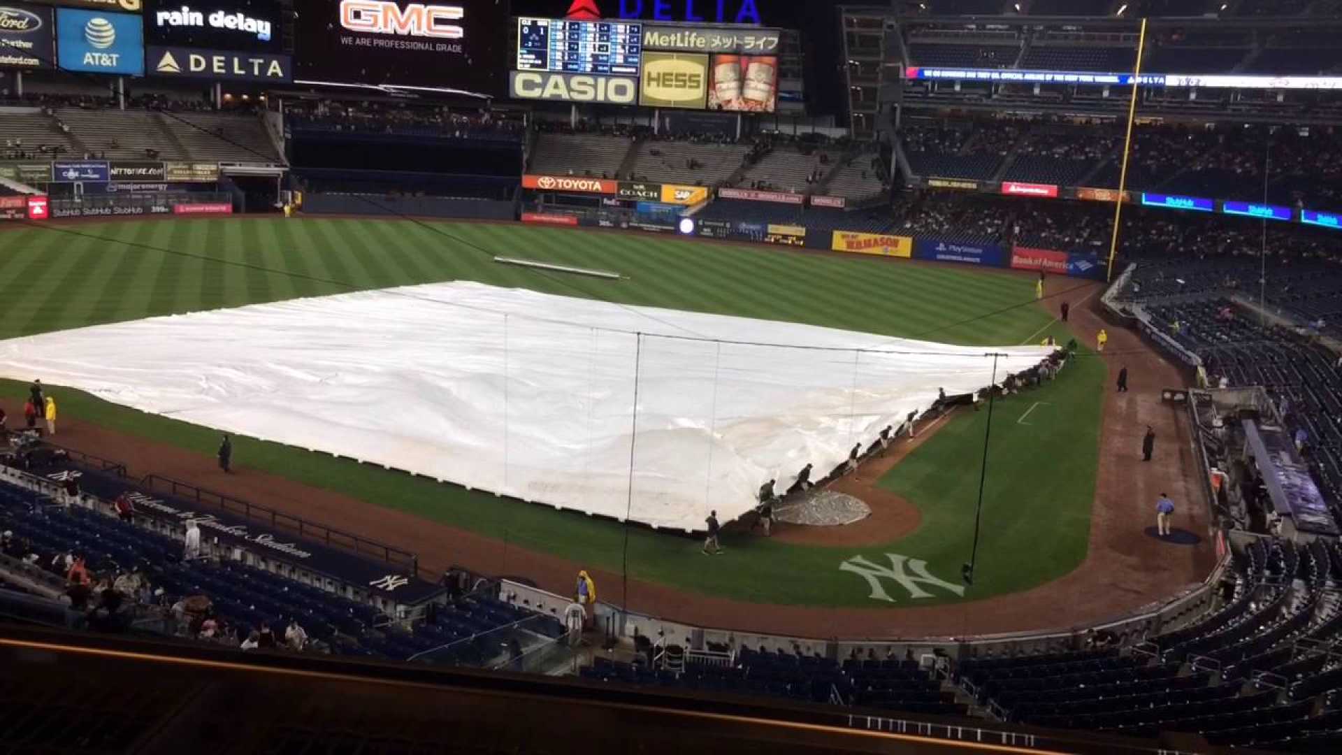 Yankees Rays Rain Delay Baseball