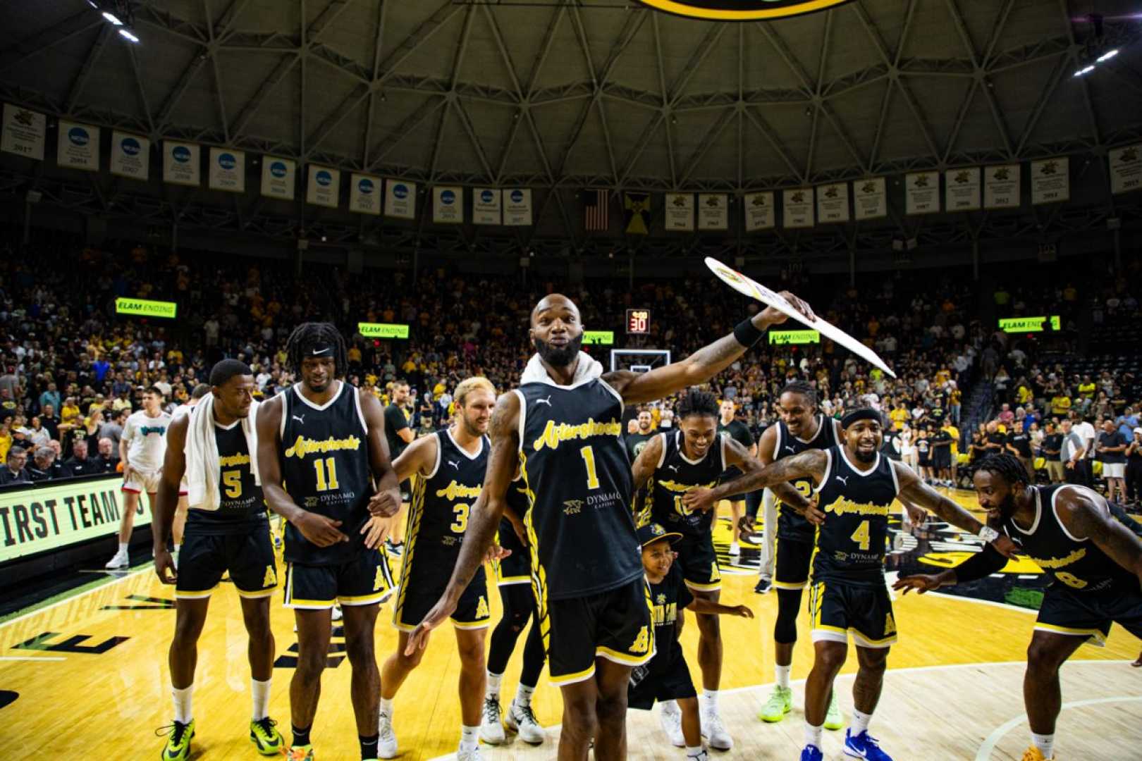 Aftershocks Basketball Team Celebration