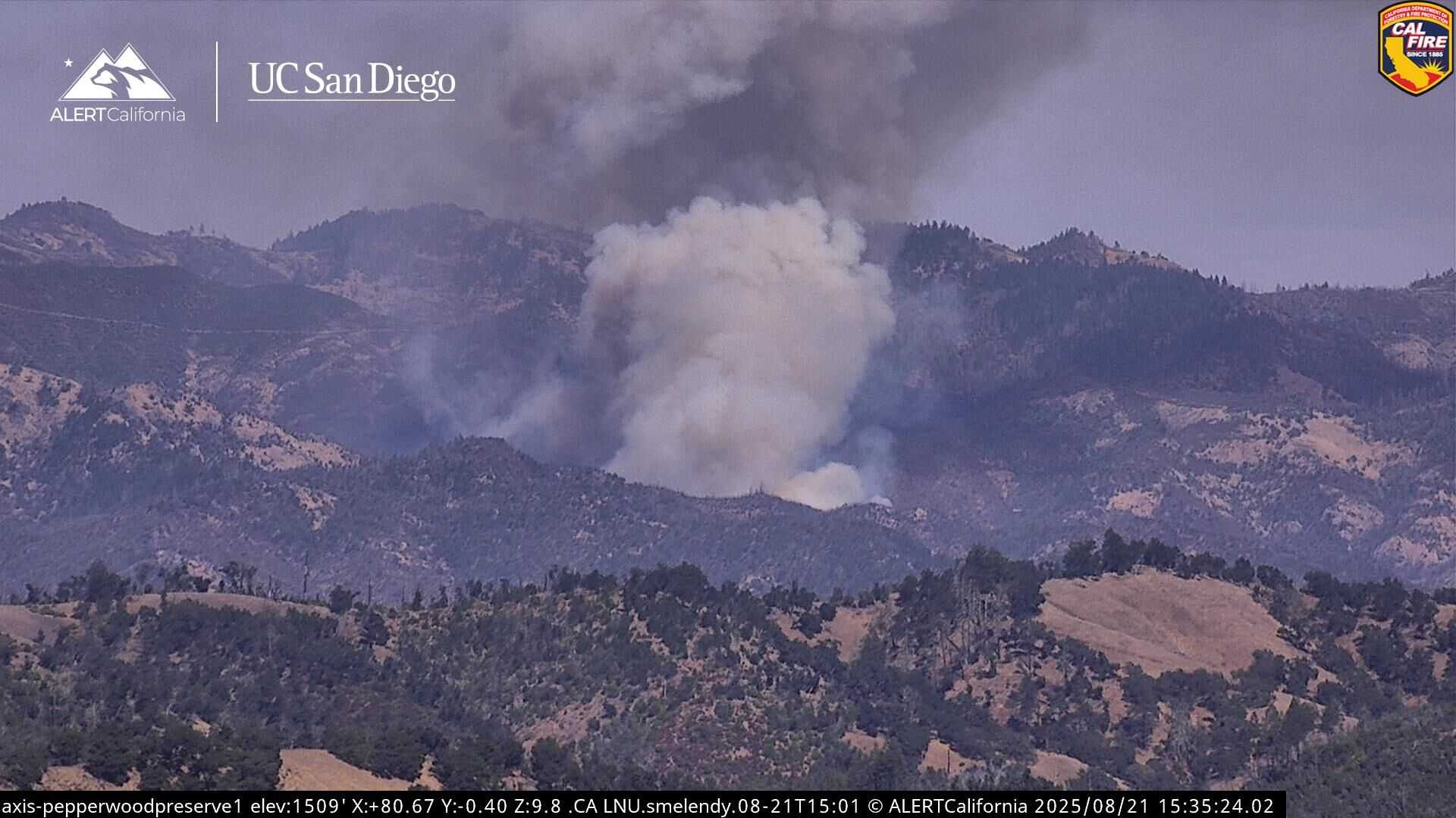 Calistoga Pickett Fire August 2025