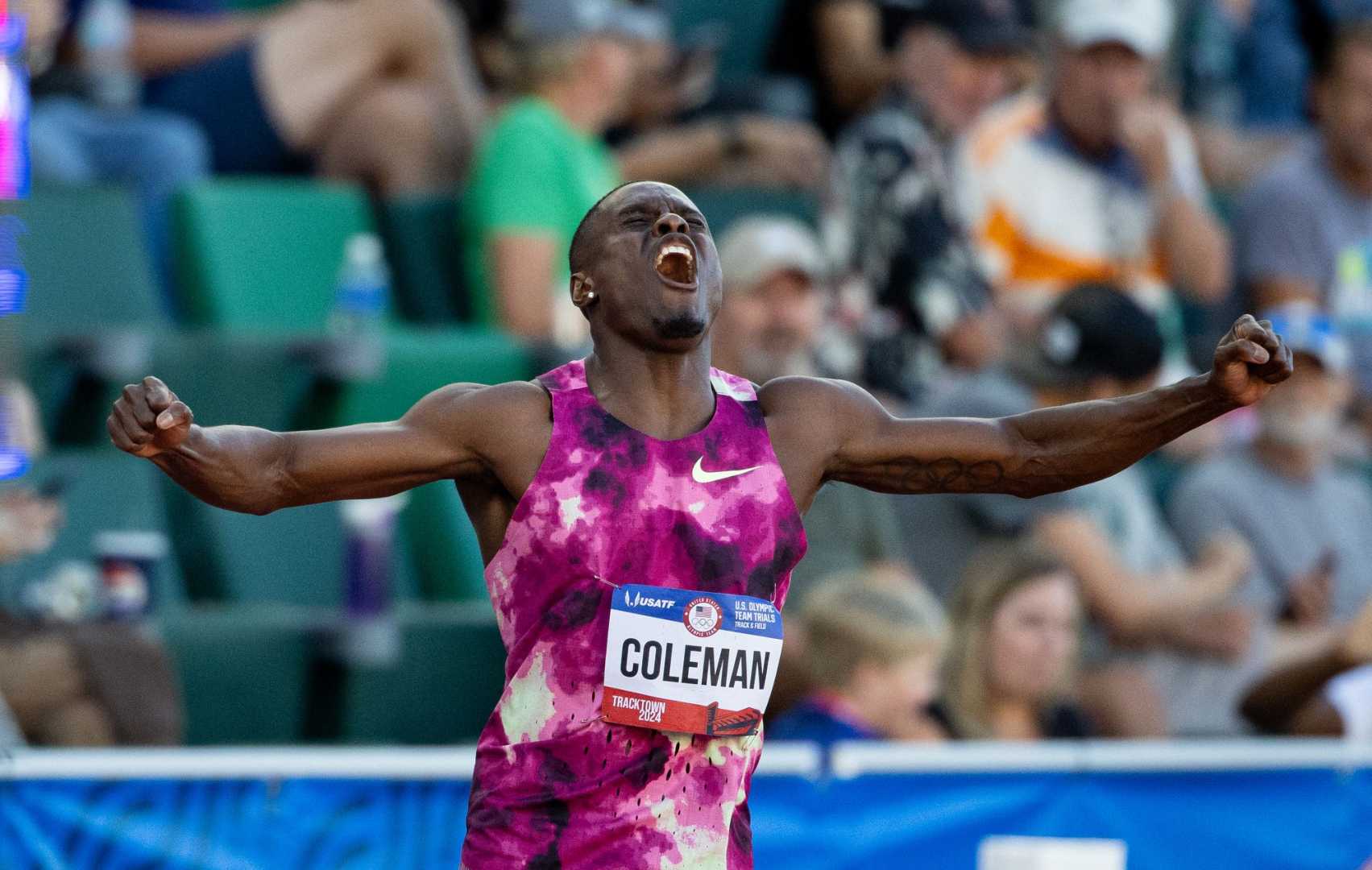 Christian Coleman Sprinting At Us Trials